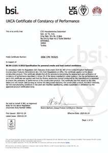 ukca certificate Of constancy of perform